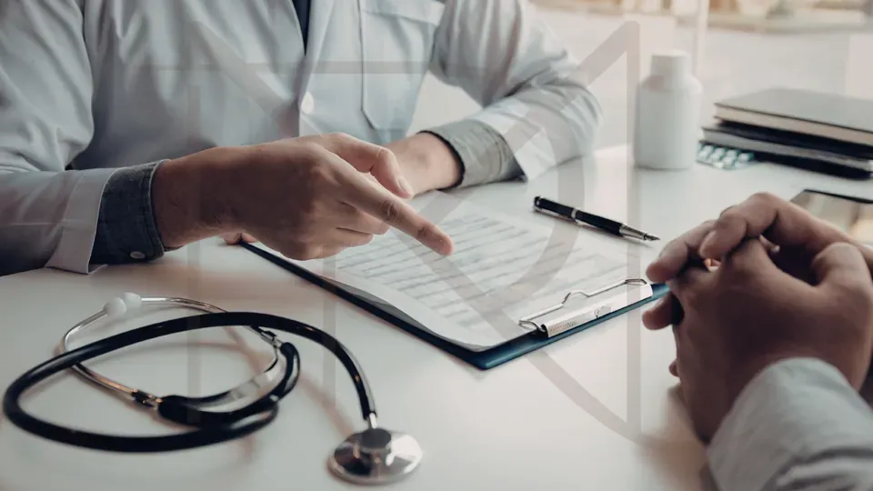 Prontuário médico sendo analisado